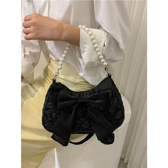 Bow Pearl Chain Crossbody Bag - Picture 5 of 7